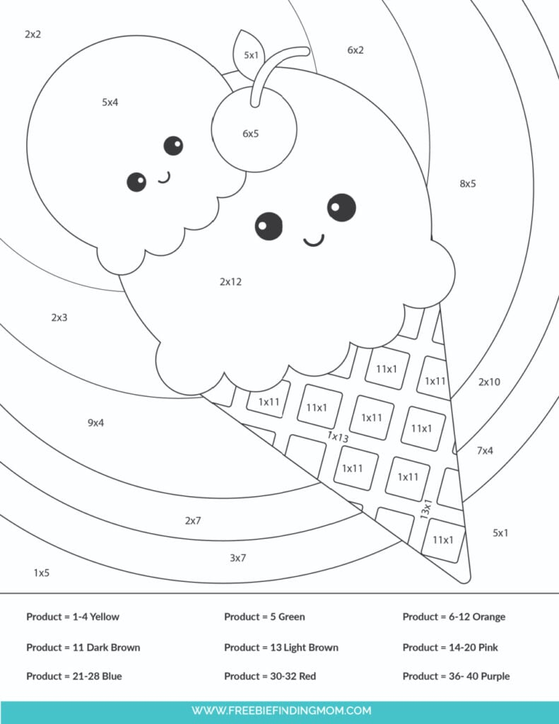 3 Printable Multiplication Color By Number Worksheets PDF Downloads  - Multiplication Coloring Worksheets Summer