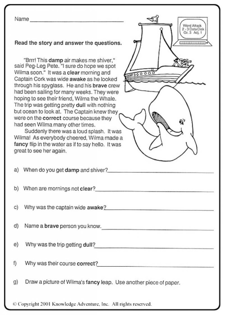 5th Grade Reading Comprehension Printable - Summer Reading Comprehension Worksheets For Fifth Grade
