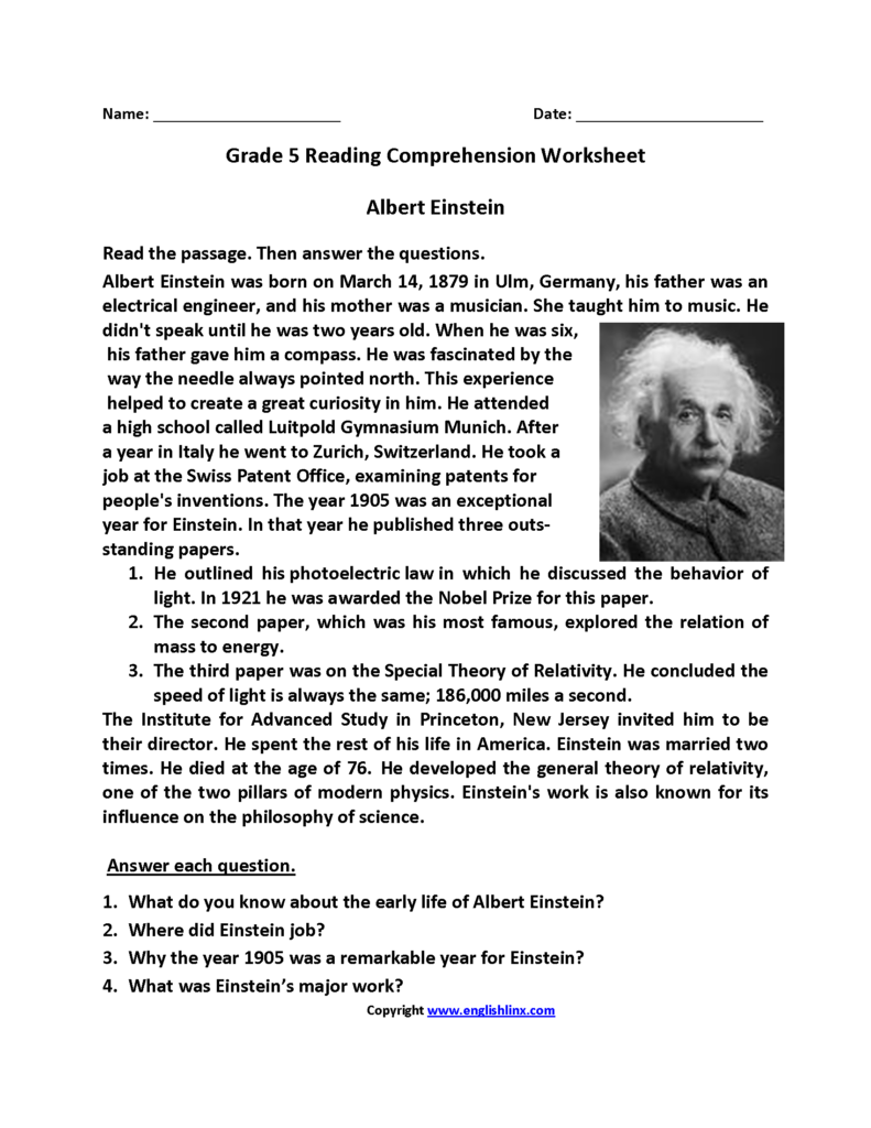 5th Grade Reading Comprehension Printables - Summer Reading Comprehension Worksheets For Fifth Grade