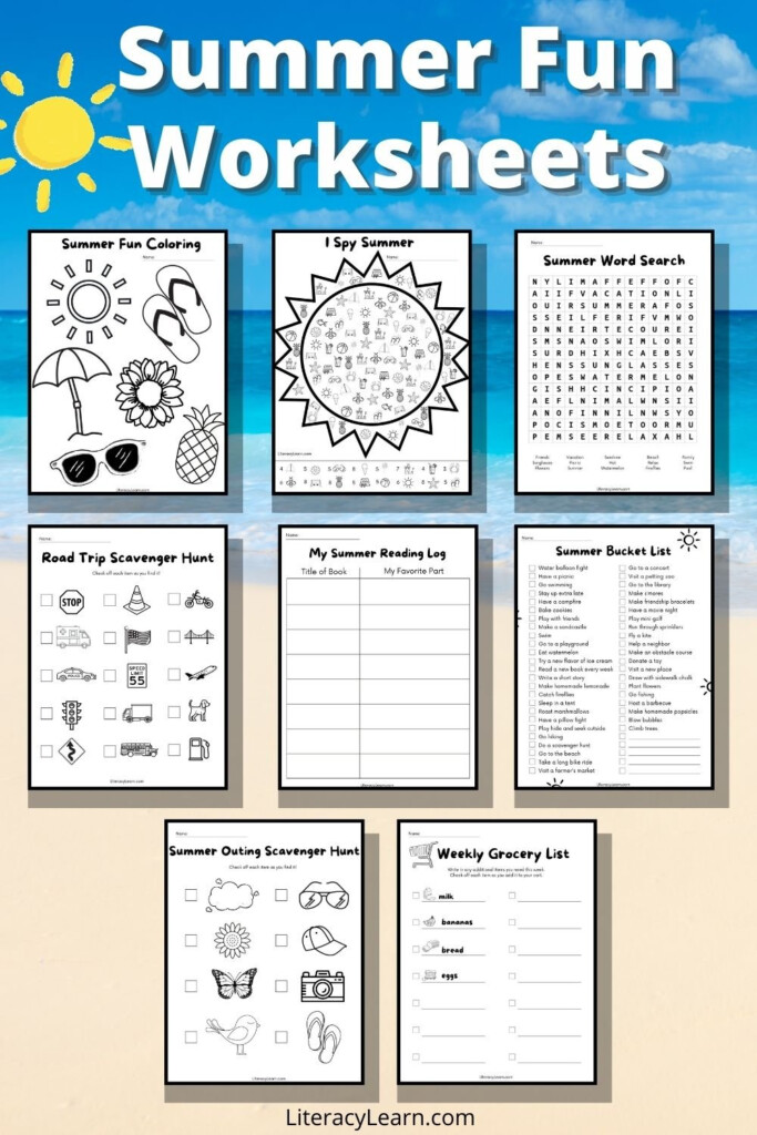 8 Summer Fun Worksheets For Preschool Through Second Grade Free  - Free Printable Summer Fun Worksheets For 2Nd Grade