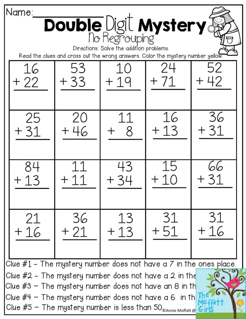 Addition Double Digit Worksheets - Double Digit Addition Summer Worksheets