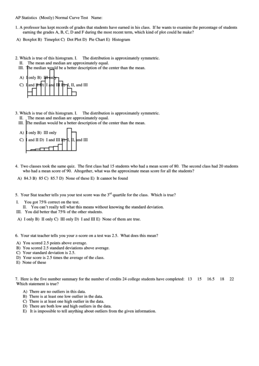 Ap Statistics Scoring Worksheet - Summer Worksheet For Students Entering Ap Statistics