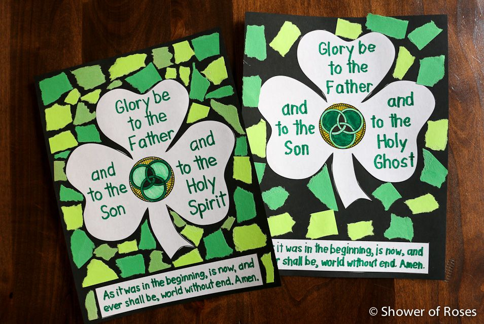 Blessed Trinity Shamrock Glory Be Prayer Poster Catechism Craft With  - St Patrick'S Summer Adventure Catechism Guide Worksheet