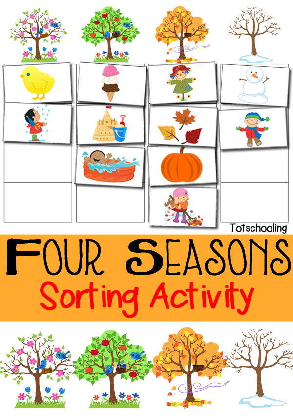 Free Four Seasons Worksheets For Kindergarten - Summer And Fall Worksheets For Kindergarten Sorting