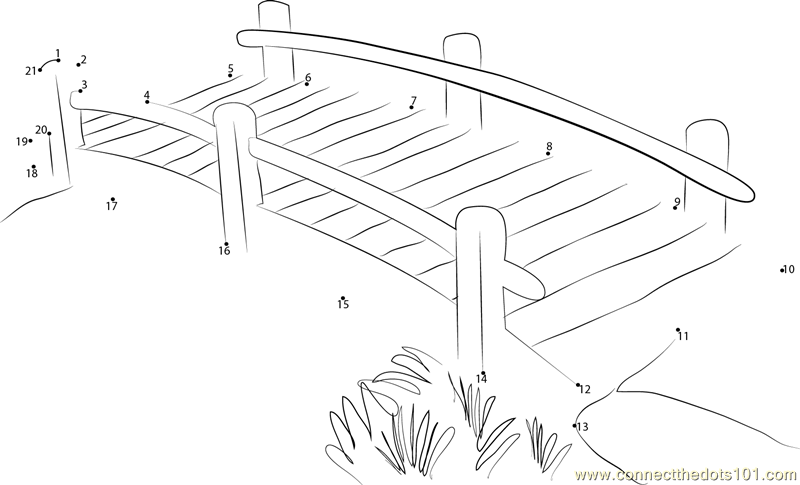 Garden Bridges Dot To Dot Printable Worksheet Connect The Dots - Free Summer Bridge Worksheets For Preschoolers