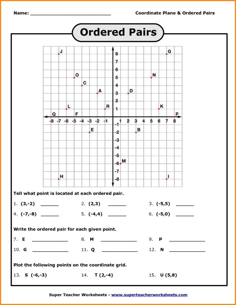 List Of Ordered Pairs Worksheet - Summer Ordered Pair Worksheets