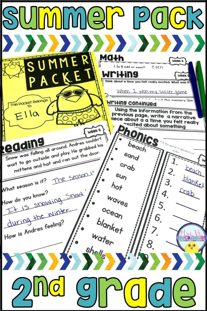 Second Grade Summer Packet 2nd Graders Entering 3rd Grade Distance  - Summer Worksheets Packet For 2Nd Grade