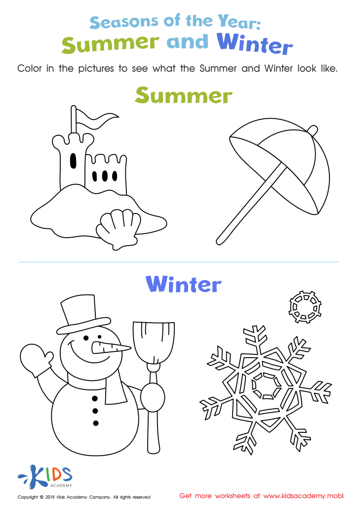 Summer And Winter Worksheet Free Printable PDF For Kids - Summer And Winter Comparison Worksheets