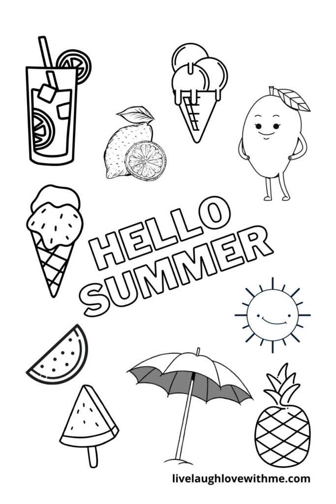 Summer Coloring Pages Free Printable Live Laugh Love - Hello Summer Worksheets