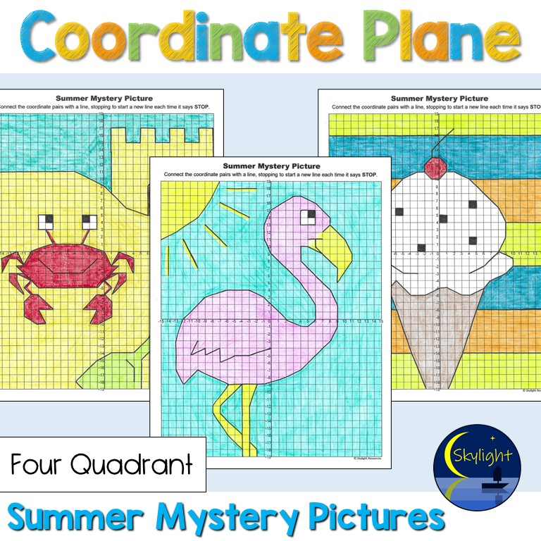 Summer Coordinate Plane Graphing Pictures In Four Quadrants Made By  - Dreaming About Summer 2 Worksheet Coordinate Plane