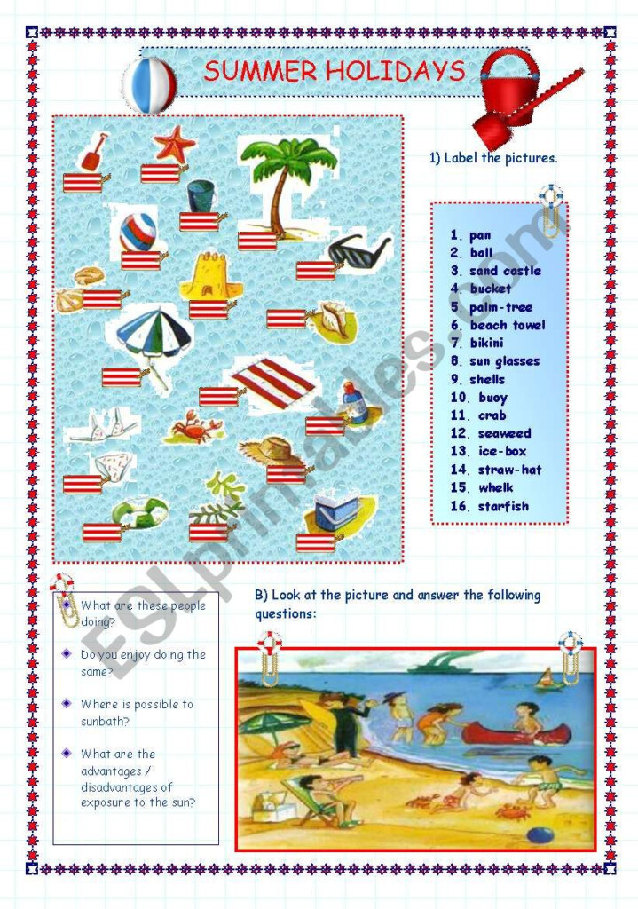 Summer Holidays ESL Worksheet By Iradem - English Worksheets Summer Holidays