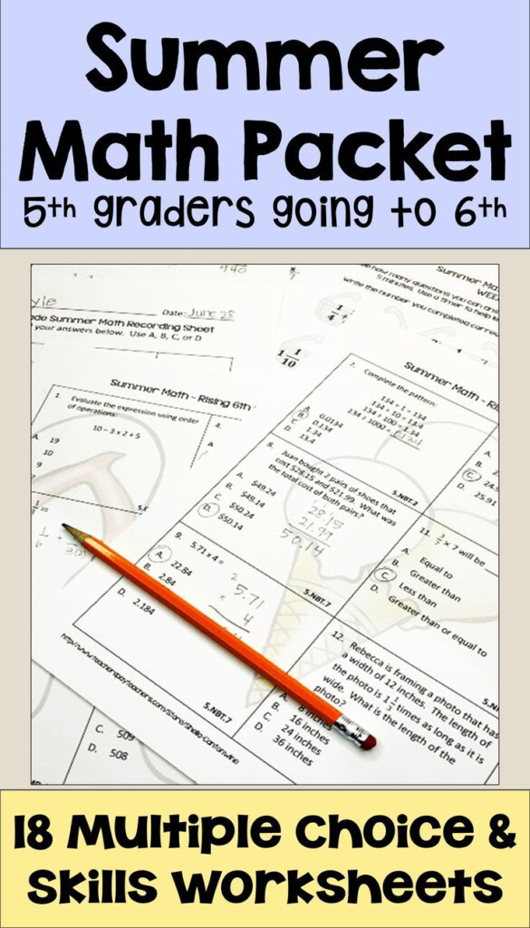 Summer Math Worksheets 6th Grade - Math Worksheets For 6Th Grade Summer