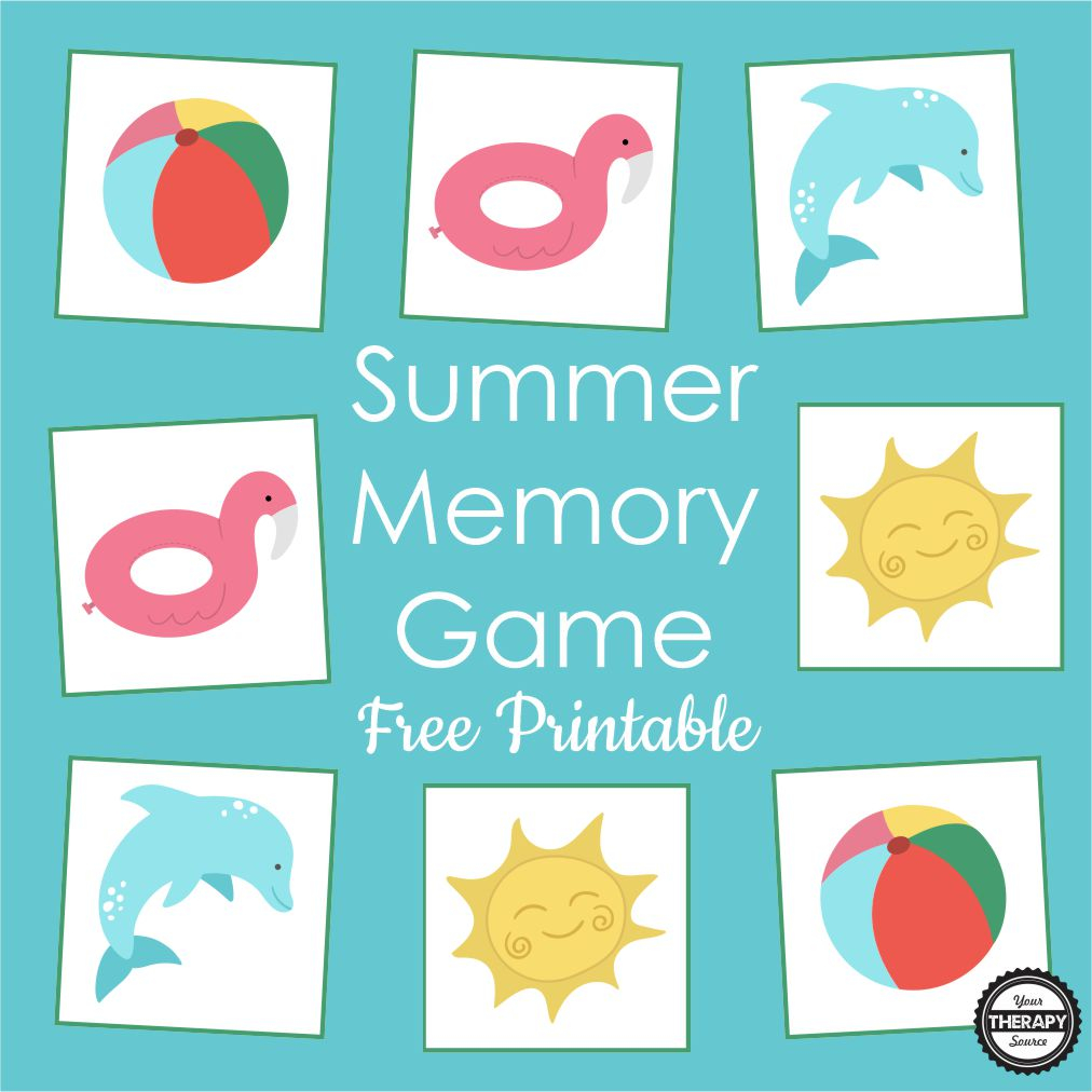 Summer Memory Game Free Printable Your Therapy Source - Fave Summer Memory Draw A Picture Worksheet