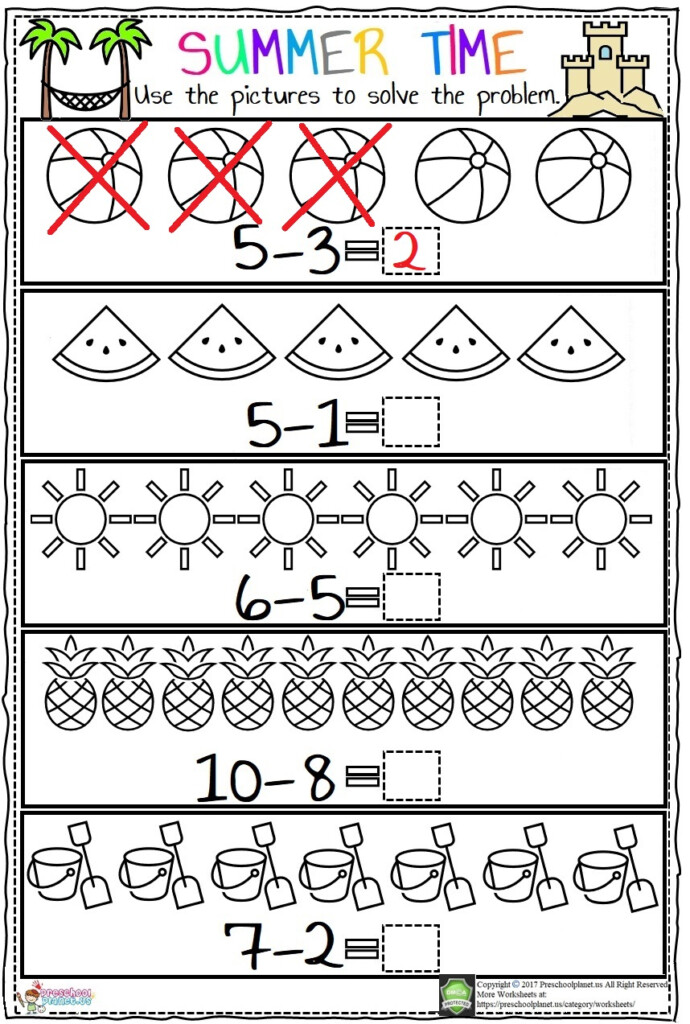 Summer Printables For Preschool Easy Peasy Summer And Summer Addition  - Summer Addition And Subtraction Worksheets