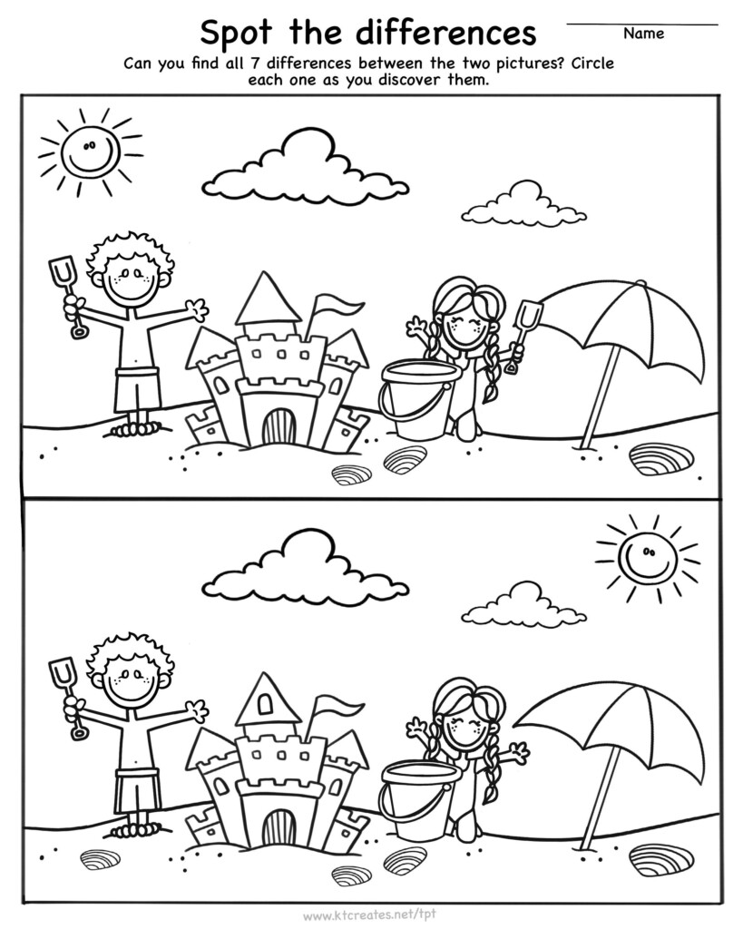 Summer Spot The Differences Activity Etsy Canada - Spot The Differences Worksheets Summer Pdf