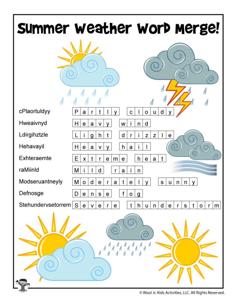 Summer Word Searches And Summer Word Puzzles Woo Jr Kids  - Woo Jr Summer Worksheets